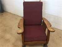 Antique Oak Morris Upholstered Arm Chair