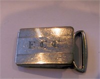 SWANK STERLING BELT BUCKLE PIECE "ECC" INITIAL