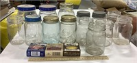 14 glass jars w/ lids