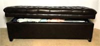 Tufted Vinyl Covered Hinged Bench