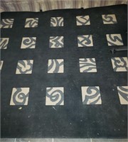 Black White Square Floor Rug