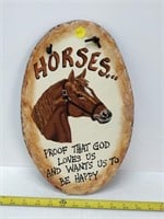 lovely horse painting and slogan on slate