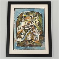 Bob Brown framed unsigned watercolor - 17" x
