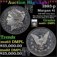 *Highlight* 1893-p Morgan $1 Graded ms62+ DMPL