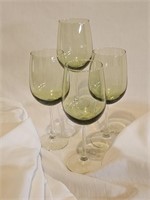 VTG. PRETTY LIBBEY OLIVE AVOCADO GREEN WINE