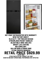 Hot Point Refrigerator w/ Warranty