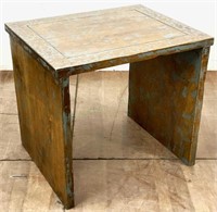 Vintage Rustic Distressed Wood Side Table