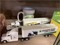 John Deere semi trucks and mug