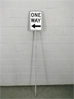 12x18 Metal One Way Sign W Post