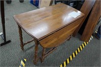 antique solid walnut drop-leaf gateleg table