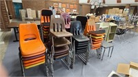 Approx (60) Stacking Plastic Classroom Chairs