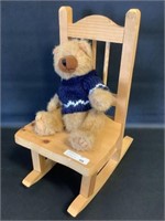 Pine Rocking Chair with TY Bear 13"h