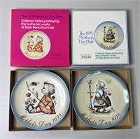 1974 & 1975 Hummel Mother's Day Plates with Boxes