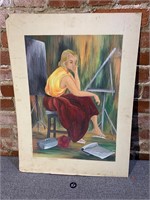 1960's Oil Painting of Artist