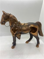 Large Cast Metal Copper Bronze Horse Figurine