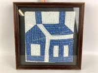 Antique quilt fragment hand pieced & stitched