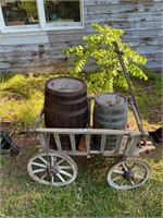 Old wagon with barrels