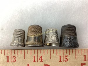 (4) sterling thimbles 17 grams