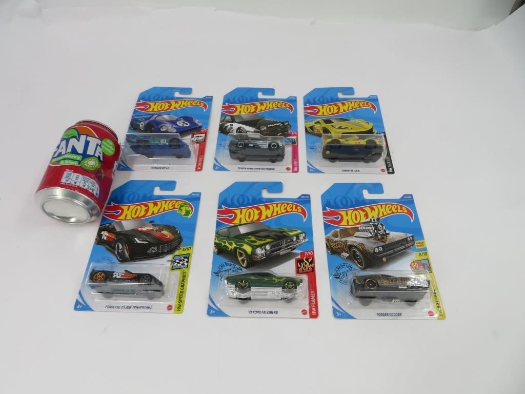 6 voitures Hot Wheels die cast