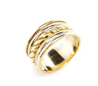 18ct yellow gold rope twist ring