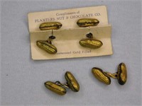 Planters Nut & Chocolate Co. peanut cufflinks, one