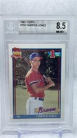 1991 Topps #333 Chipper Jones Beckett 8.5