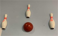 Decorative half bowling pins and ball wall items