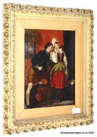 Antique Convex Crystoleum 'The Suitor'. Late 19thc