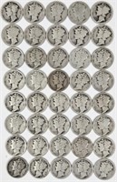 40 Teens & 1920's Silver U.S. Mercury Dimes