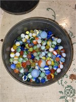 Vintage Assorted Marbles in Tin