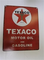 Reproduction Texaco Motor Oil Metal Sign 12x15