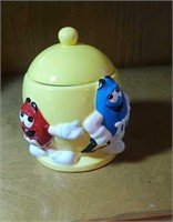 M&M candy dish approx 6 inches tall