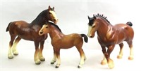 (3) Breyer Clydesdale Horse Figurines