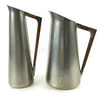(2) Mid Modern Kmd Royal Holland Pewter Pitchers