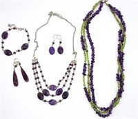 Amethyst & Flourite Stone Jewelry