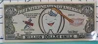 Million dollar smile. Banknote