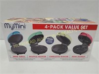 SET OF MINI GRILL, WAFFLE, OMLETTE, DONUT MAKERS