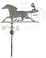 Vintage Copper Horse/ Chariot Weathervane