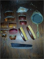 Vintage Hair Combs Brushes and Mirror
