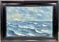 H. Kern oil painting on art board, seascape,