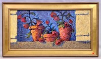 Trisha Adams - "Flowerpots" oil on canvas,