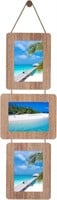 ABSWHLM 5x7 Picture Frames Rustic Wood Hanging Pic