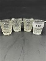 4 American Fostoria shot glasses