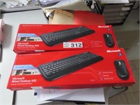 2 Microsoft Wired Desktop Kits, Mouse & Keyboard