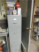 4 DRAWER METAL FILE CABINET AND CONTENTS - MANUALS
