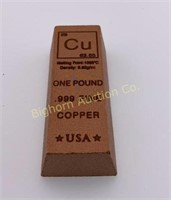One Pound Fine Copper Bar