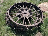 (2) Antique Steel Tractor Wheels