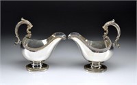 PAIR OF SHEFFIELD PLATE SAUCE BOATS