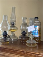4 oil lamps + oil