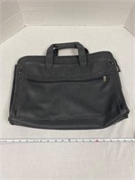 Black leather computer bag